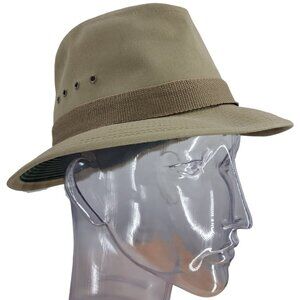Vintage Country Gentleman Water Repellent Panama Safari Hat Size M Beige Vented